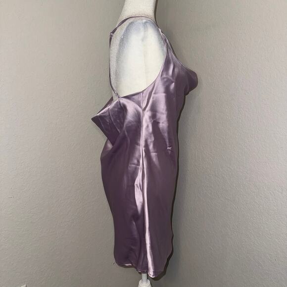Forever 21 Lilac Lavender Mini Slip Dress Satin Like Women's Size Large Cocktail - Picture 2 of 8